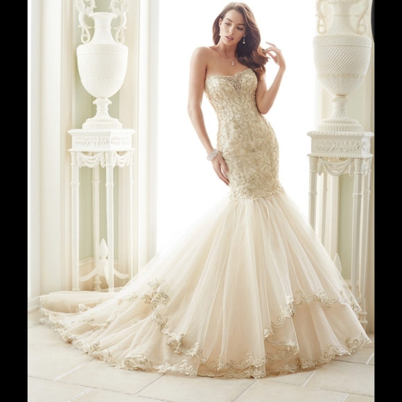 Sophia Tolli Dresses & Skirts - Sophia Tolli Pewter Champagne Wedding Gown Sz 16